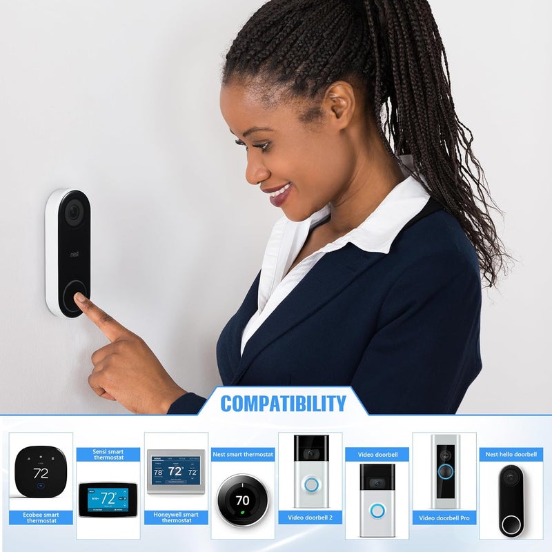 Feekoon 2 عبوات محول جرس باب 16.5 فولت 30VA متوافق مع Ring و Nest و Ecobee، محول جرس باب 16.5 فولت مع فيوز PTC، مدرج في UL - Image 2
